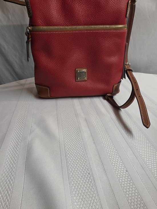 Dooney & Bourke Handbags - Dooney & Bourke Red Pebble Leather Crossbody Bag